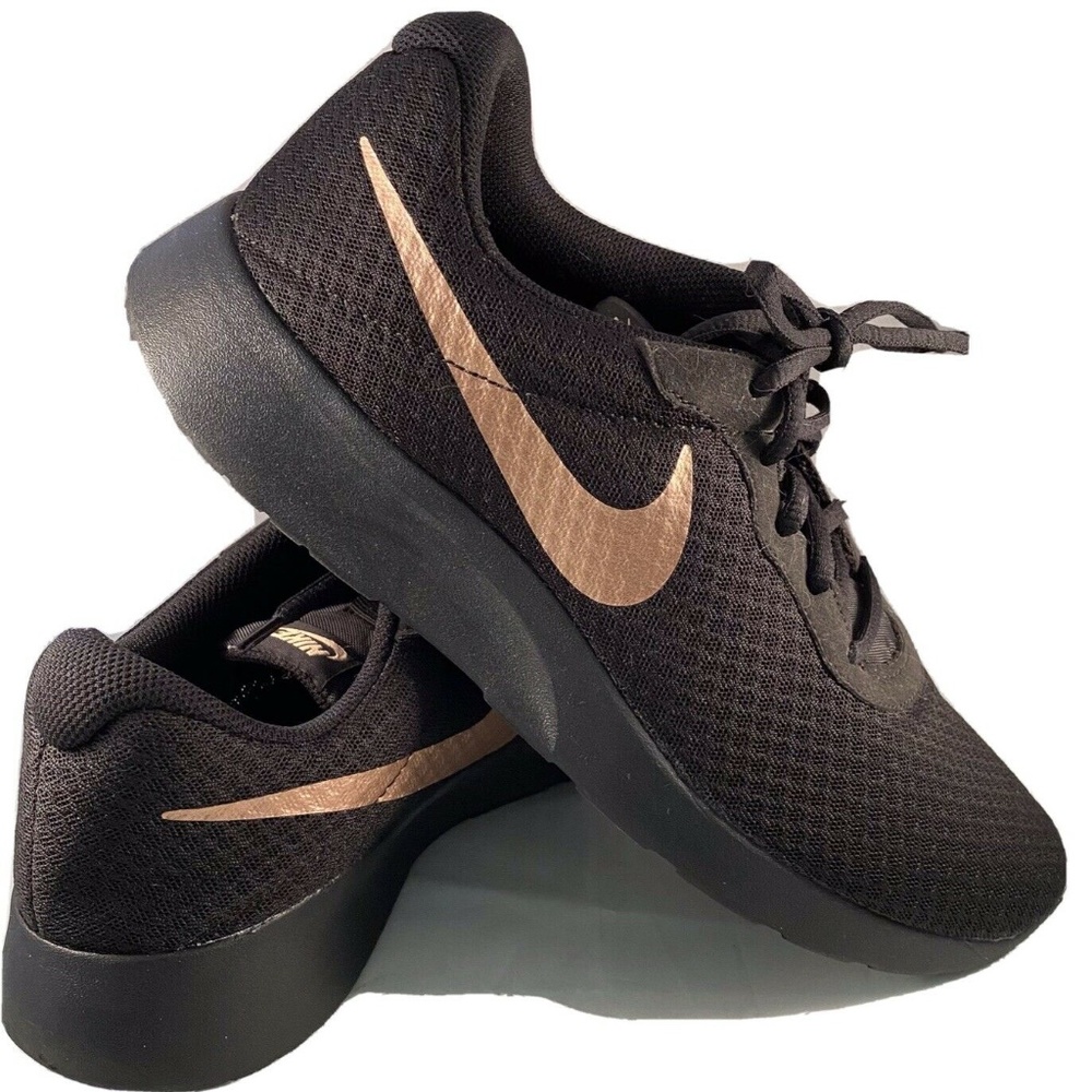 Nike Tanjun Womens 11 Black Rose Gold Running Shoe
